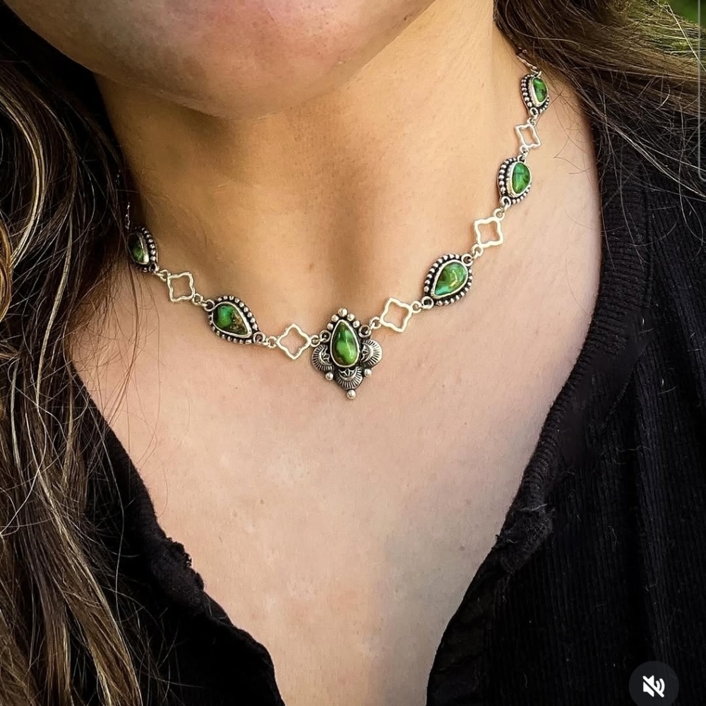 Sonoran Gold Turquoise Sterling Silver Necklace